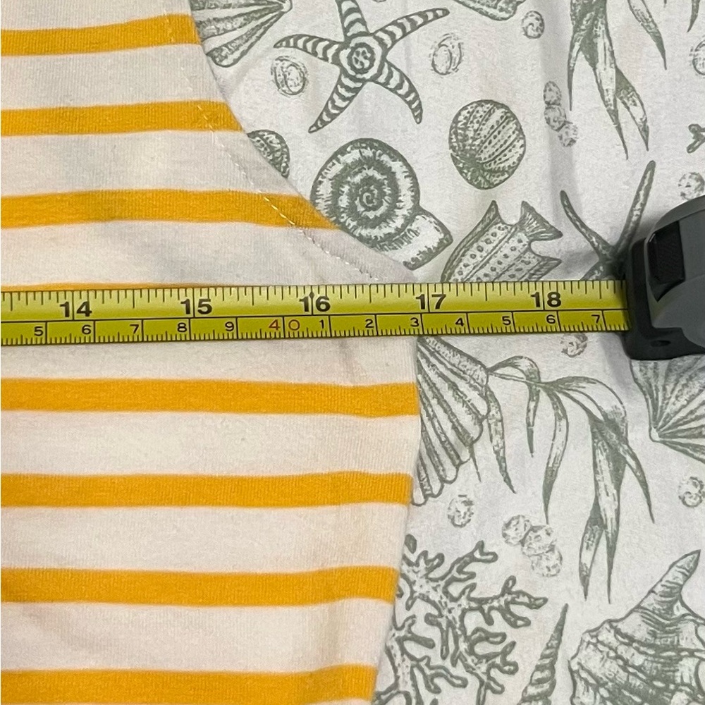 Anthropologie Postmark Striped Peplum Hi Lo Tank Flowy Top Yellow White Floral S - Picture 10 of 11